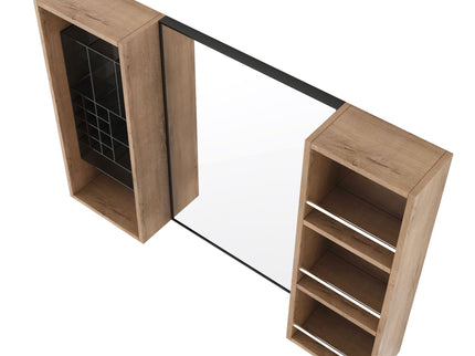 41.3" Wall Mounted Bathroom Cabinet With Storage - Imitative Oak