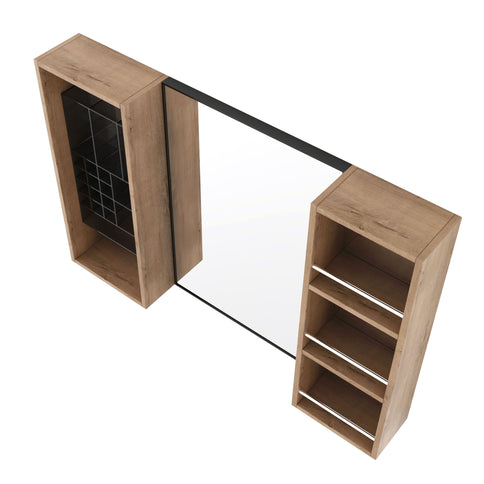 41.3" Wall Mounted Bathroom Cabinet With Storage - Imitative Oak