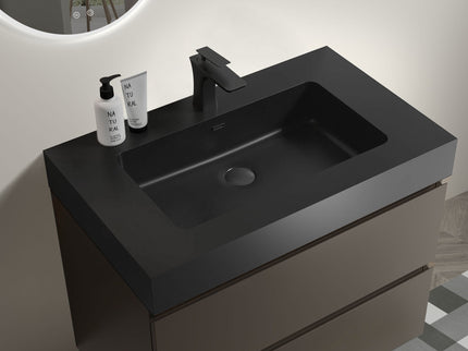 Alice - Bathroom Vanity With Sink, Large Storage Wall Mounted Floating Bathroom Vanity For Modern Bathroom, One-Piece Sink Basin Without Drain And Faucet