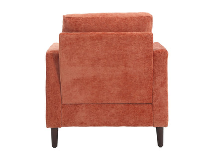 Modern Mid Century Wood Frame Armchair With Tufted Design