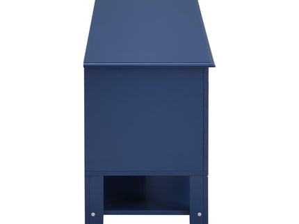 TV Stand, Entertainment Center With Dual Drawers And Hidden Storage, Cabinet With Soft Closing Doors And Sleek Panel Design