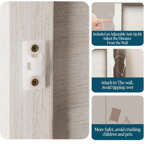 Nightstands With 2 Drawers, Bedside Tables For Small Spaces (Set of 2) - White