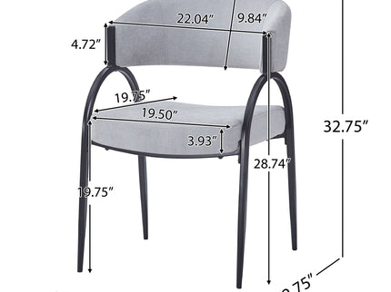 Contemporary Upholstered Dining Chairs With Metal Legs (Set of 2)