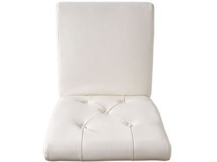 Carter - 5 Tuft Dining Chair With Button Tufted Backrest And Espresso Legs - Ivory