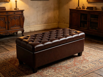 Storage Ottoman Bench With Safety Hinges