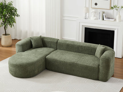 L - Shape Boneless Cloud Couch With 2 Throw Pillows For Living Room