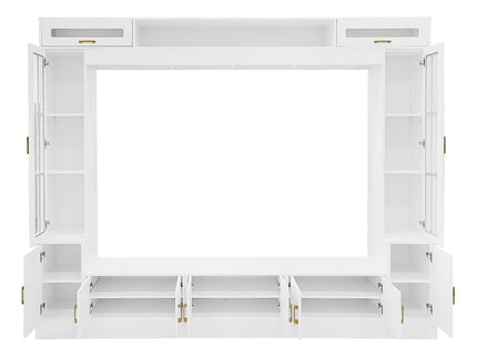 Wall Unit Entertainment Center With Bookshelves For TVs Up To 80"