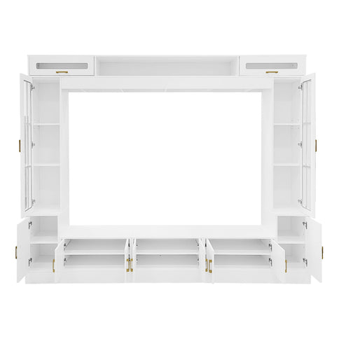 Wall Unit Entertainment Center With Bookshelves For TVs Up To 80"