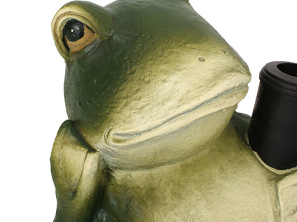 Charming Frog Prince Umbrella Base With Concrete Design - Green