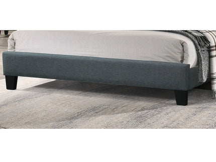 California King Size Tufted Headboard Platform Bedframe, Bedroom Furniture - Charcoal