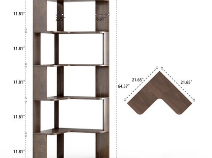 L-Shaped Design Corner Bookshelf