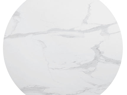 Round Dining Table With Pedestal Base - White