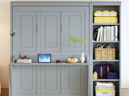 Sturdy Murphy Bed With Desk And Bookshelf