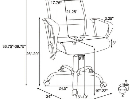 Swivel Office Chair With Base Adjustable Height - Black