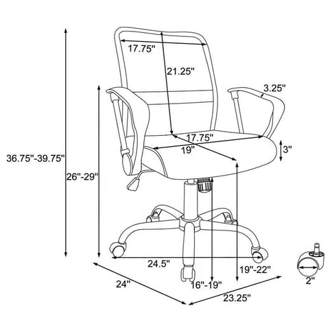Swivel Office Chair With Base Adjustable Height - Black