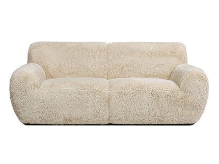 Summit - Faux Sheepskin Overstuffed Sofa - Cream Beige