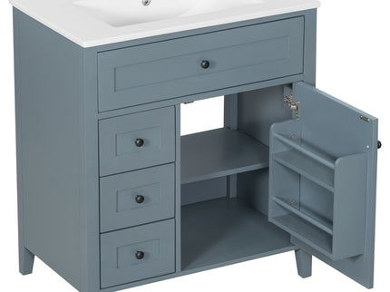 Bathroom Vanity With Sink, 3 Drawers And Adjustable Shelf, Freestanding Storage Unit