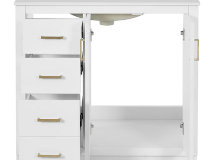 Bathroom Vanity With Sink Combo, Storage Cabinet, Freestanding Set With 3 Drawers & Soft Closing Doors