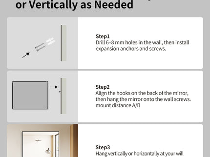 Framed Wall Mirror For Bathroom - Black