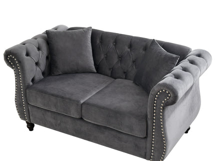 Chesterfield Sofa With Rolled Arms And Nailhead Trim