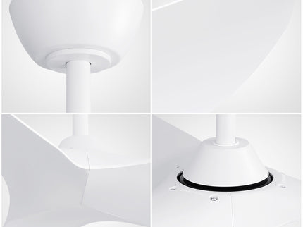 Ceiling Fan Without Light, DC Motor Remote Control Fan For Indoor / Outdoor Use - White