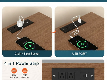 Nightstand With Charging Station & Storage