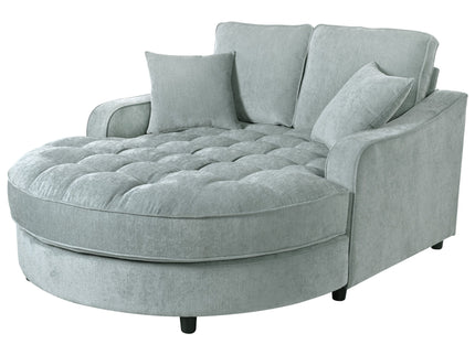 Modern Chaise Lounge Upholstered Sofa Couch With Tufted Seat And Detachable Pillows For Living Room