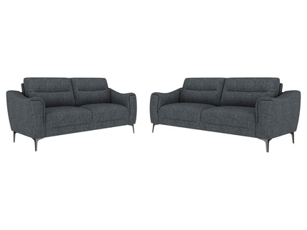 Oberle - 2 Piece Upholstered Sofa Set With Pocket Coil Seating - Charcoal