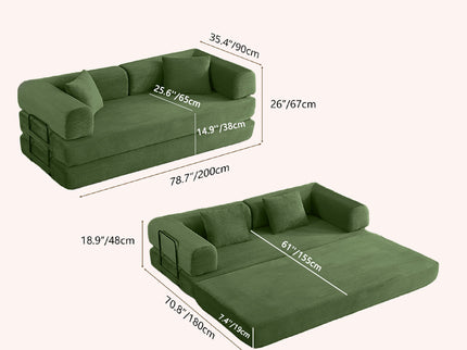 Convertible Sofa Bed With Removable Pillows