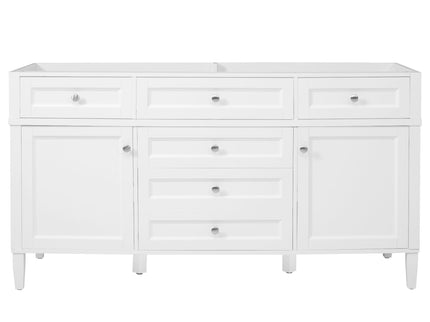 Bathroom Vanity Cabinet Only, 3 Drawers & 2 Doors, Adjustable Shelf, Soft Close Hinges - White
