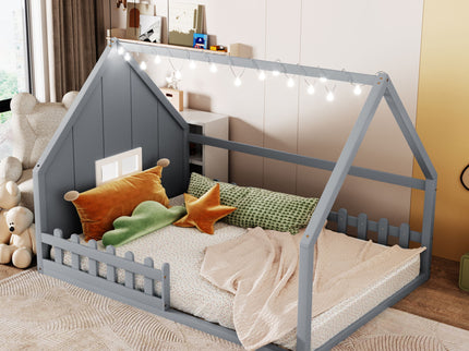 House Bed With Window And Fence