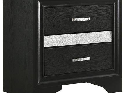 Modern Bedroom Set With Upholstered Headboard And Textured Storage