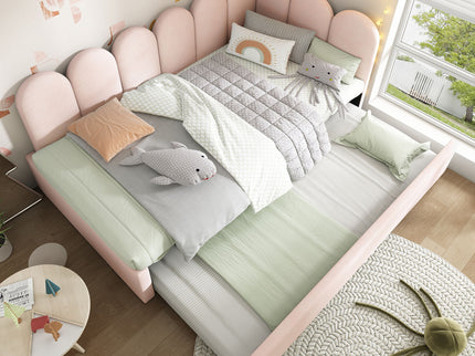 Upholstered Daybed With Metal Slatted Base