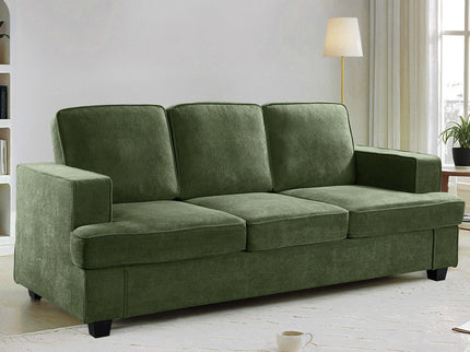 Modern Sofa, Comfortable 3 Seater Couch With Deep Seating, Loose Back Cushions, Wide Arms