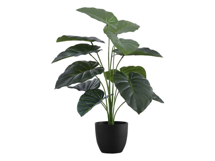 24" Tall, Artificial Plant, Alocasia, Indoor, Faux, Fake, Table, Greenery, Potted, Real Touch, Decorative - Green / Black