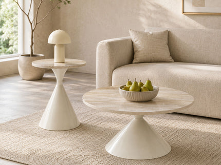 2 Piece Coffee Round Table Set