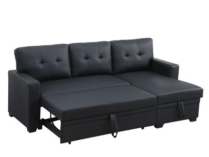 Upholstered Pull Out Sectional Sofa With Chaise