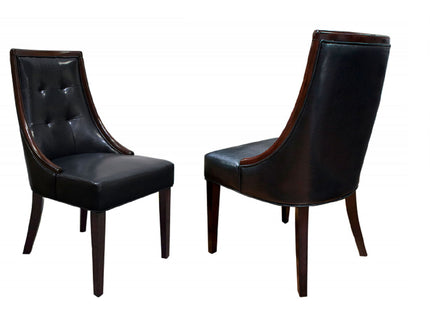 Clair - Tufted Dining Room Side Chair (Set of 2) - Dark Coffee / Black