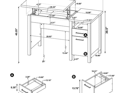 Chicolm - Lift Top Office Desk - Rustic