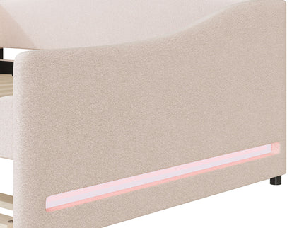 Upholstered Daybed With Light And Trundle