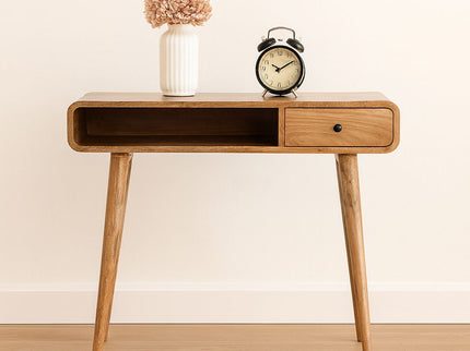 Curved Writing Desk - Oak