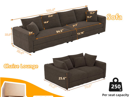 4 Seat Sofa, Deep Seat Couches With Soft Pillows