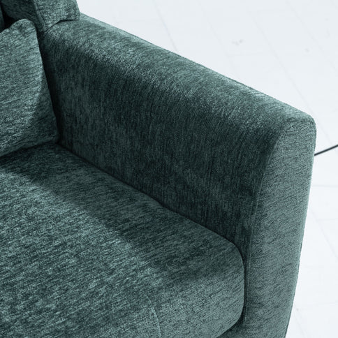 Modern Accent Chair, Arm Chairs For Living Room, Upholstered Mordern Armchair, Comfy Soft Padded Lounge Chair In Small Space, Bedroom, With Pillow, Solid Wood Leg