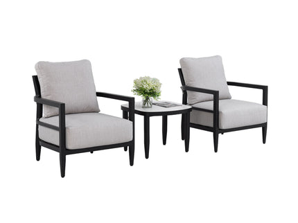 Outdoor Patio Furniture, Chat Set, Sunbrella Cushions And Side Table