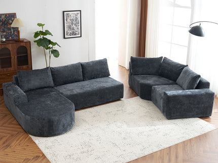 U-Shaped Oversized Modular Cloud Sectional Sofa With Deep Seat For Living Room