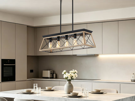 Chandelier Pendant Light For Dining Room Kitchen, 5 Light Fixture With Adjustable Height