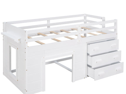 Loft Bed With Cabinet And Shelf