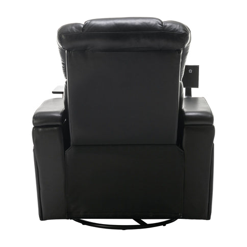 270 Degree Swivel Power Recliner With Tray Table, Phone Holder, Cup Holder, USB Port