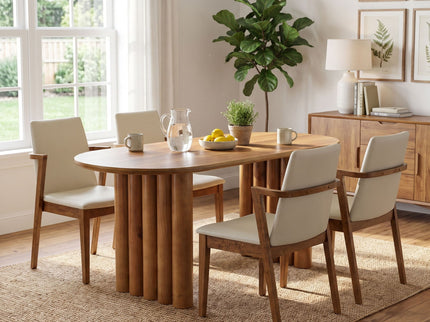 5 Piece Indoor Dining Set With Oval Table And Chairs