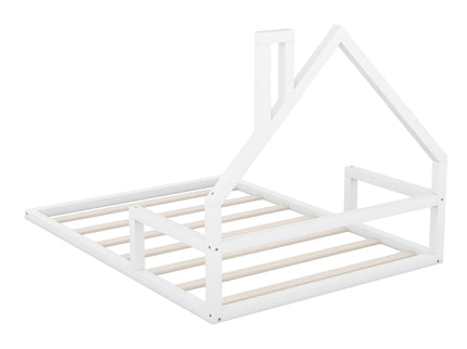 Elegant Floor Bed With House Shaped Headboard